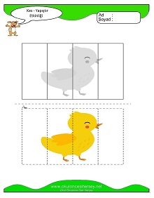 Kes Yapıştır Çalışma Sayfaları